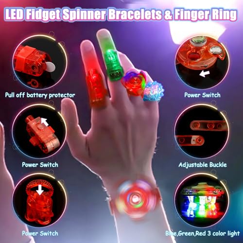 MIBOTE 269Pcs Led Light Up Toys Party Favors Glow in the Dark Party Supplies for Kid/Adults with Light Up Glasses,Headband,Rings,Bracelets,100 Glow Sticks Bulk Party Pack DIY Glow Neon Party Supplies