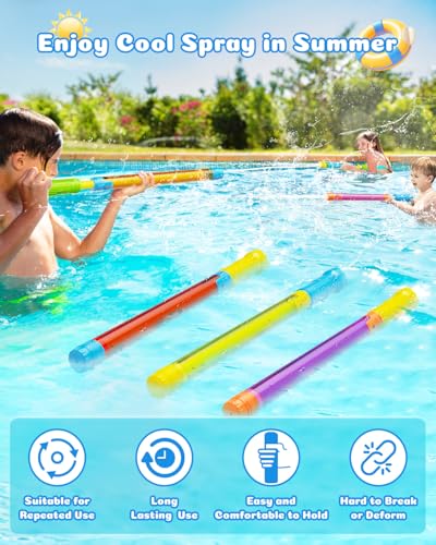 Water Gun Squirt Toys for Kids Adults: Shoot Up to 40 Feet - Outdoor Super Blaster Water Guns for Kids Age 3-4-5-8-12 Bulk - Fun Water Squirter Toy for Swimming Pool Beach Summer Outside Party Games