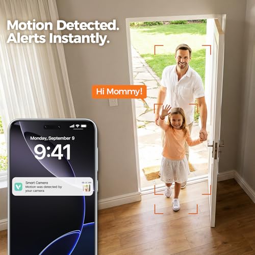 ZEEPORTE 2K Indoor Cameras for Home Security - Baby Monitor and Dog Pet Camera with Motion Detection, 2-Way Audio, Night Vision, Siren, Wired Security Camera - Compatible with Alexa