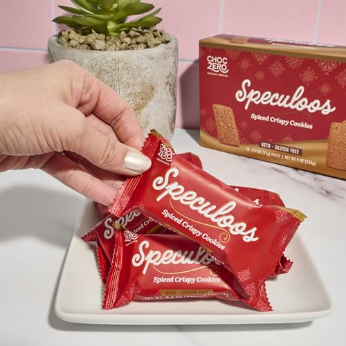 ChocZero Speculoos Cookies, Gluten Free, No Added Sugar, Spiced Windmill Keto Cookie, 30 Cookies Per Box, 9 Ounce (Pack of 1)