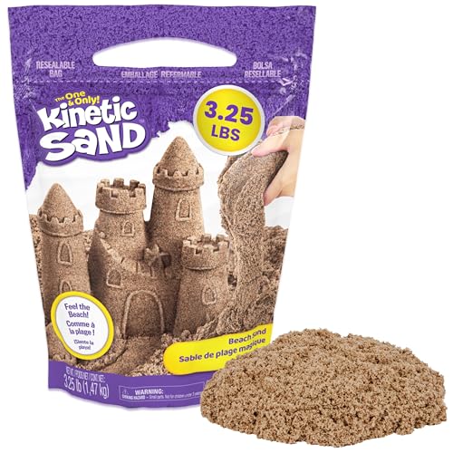 Kinetic Sand, 3.25lbs Beach Play Sand,  Exclusive, Moldable Sensory Toys for Kids, Resealable Bag (Packaging May Vary), for Ages 3 and up