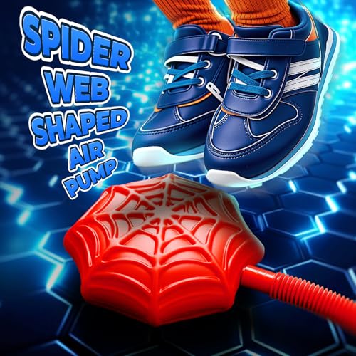 Spider Rocket Launcher for Kids, 4 Rockets with Web Air Pump, Stomping Launch Toys, Outdoor Spider Toys Gifts for 3-10 Year Old Boys & Girls