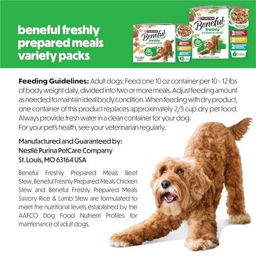 Purina Beneful Gravy Wet Dog Food Variety Pack, Prepared Meals Stew - (12) 10 oz. Tubs