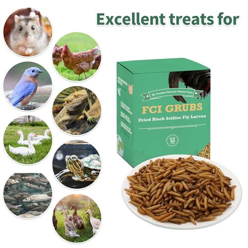 10LB Dried Black Soldier Fly Larvae for Chickens,High Calcium,Non-GMO,60-100X More Calcium Than Mealworms,Treat for Laying Hen,Ducks,Wild Birds,Turtles