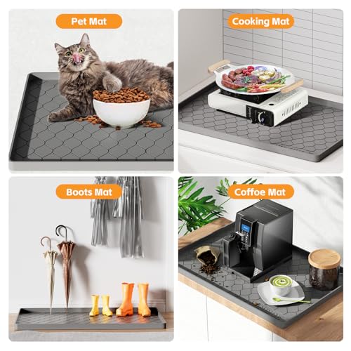 Winisok Silicone Under Sink Mat 34" x 22", kitchen Essentials and Gadgets, Shelf liner and Cabinet Protector, Home Organizers and Storage, Waterproof Bathroom Tray