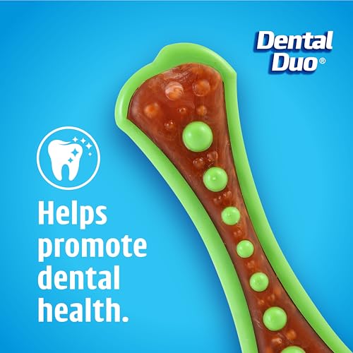 Hartz Chew 'n Clean Dental Duo Dog Treat & Chew Toy, Color Varies, Extra Small, 6 Count