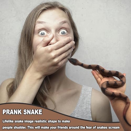 Upitry Rubber Snakes Fake Snake Rattlesnake - Realistic Keep Birds Away - Prank Life Size Toy That Look Real - Garden Plastic Scare Birds - Christmas Toys