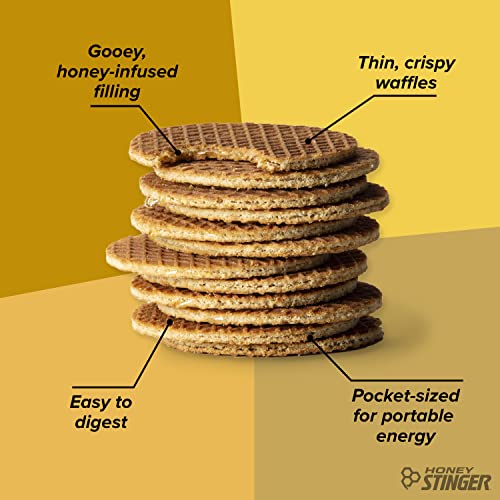 Honey Stinger Organic Honey Waffle, Energy Stroopwafel for Exercise, Endurance and Performance, Sports Nutrition for Home & Gym, Pre and Post Workout, 16.96 Ounces (Pack of 16)