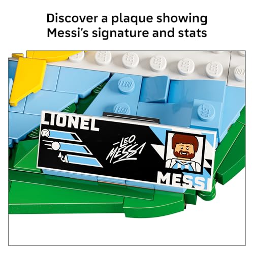 LEGO Editions Lionel Messi – Soccer Highlights - Building Set for Boys & Girls, Ages 10+ - Collectible Soccer Gift with Plaque - Kids Bedroom or Shelf Decor - 43011