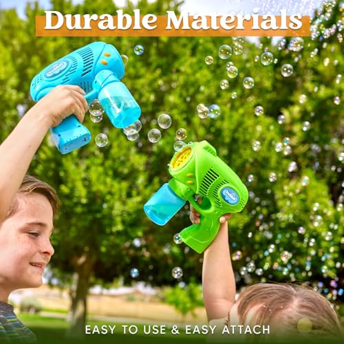 JOYIN 2 Kids Bubble Gun with 2 Bottles Refill Solution, Bubble Machine Gun for Toddlers Kids 4-8, Party Favors, Summer Toy, Outdoors, Easter, Birthday Gift