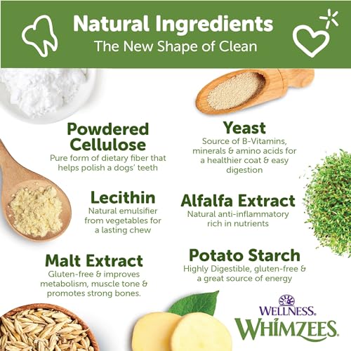 Wellness WHIMZEES Value Pack Natural Dog Dental Treat, Chews, Freshens Breath, Large Size, 50.9 oz Box, 24 Count