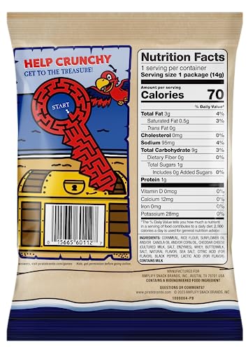 Pirate's Booty Aged White Cheddar Cheese Puffs, Gluten-Free, Kids Snacks, 0.5oz (24ct)