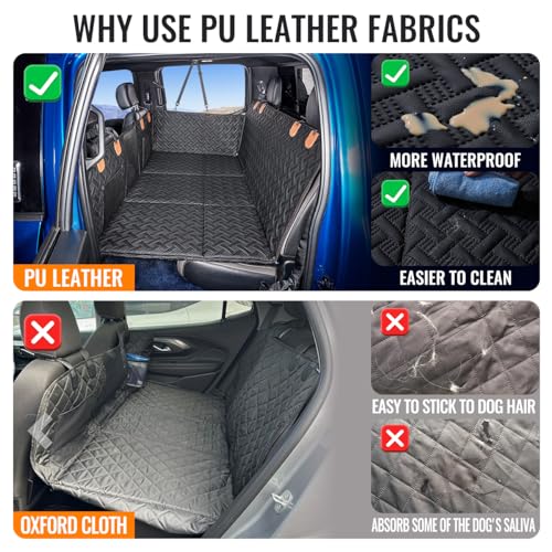 MAXFUT Dog Back Seat Extender for Truck,Truck Dog Seat Cover Back Seat,Dog Hammock for Truck,Hard Bottom Seat Extender,Pet Seat Covers for F150/RAM1500/Silverado