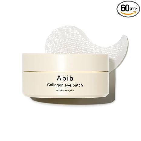Abib Collagen Peptide Eye Patches for Wrinkles & Fine Line with Jericho Rose Jelly, 60 Count, Korean Skin Care
