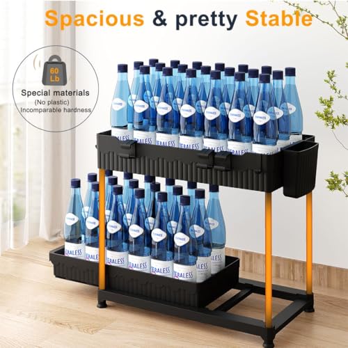 Sevenblue 3 Pack Under Sink Organizers,2-Tier Multi-Use Kitchen and Bathroom Organizers and Storage with Sliding Drawers,Bathroom Cabinet Organizer (Black,12.8 Inch)