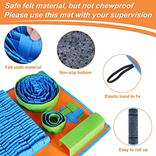 Vivifying Snuffle Mat for Dogs, Interactive Dog Puzzle Toy for Boredom and Mental Stimulation, Enrichment Feeding Game Sniff Mat Helps Slow Eating and Keep Busy