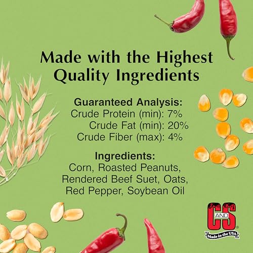 C&S Hot Pepper Delight No Melt Suet Dough 11.75 Ounces, 8 Pack