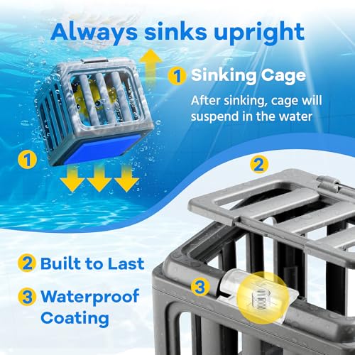 Funscape Kids Pool Diving Toys, Water Swimming Dive Pool Game, Toddler Bath Toy Play Set W/ Fish Box Floating Animals, Fun Outdoor Beach Lake Swim Summer Party Gift 3 4 5 6 7 8 10 12 Year Old Boy Girl