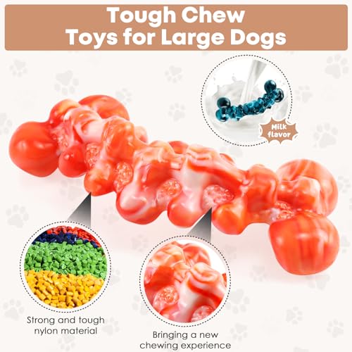 WOWBALA Dog Chew Toys for Aggressive Chewers - 2 Pack Dog Toys for Large Dogs, Tough Teeth Cleaning Chew Toy to Keep Them Busy for Medium & Large Dogs