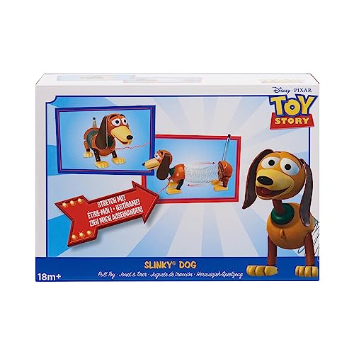 Disney and Pixar Toy Story Slinky Dog Pull Toy, Walking Spring Dog Toy with Leash, Classic Stretch Toy for Toddlers, Preschool Kids Toys Ages 18 Months and Up, Basket Stuffers by Just Play