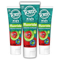 Tom's of Maine Fluoride Kids Toothpaste, Natural Toothpaste, Dye Free, No Artificial Preservatives, Silly Strawberry, 5.1 oz. 3-Pack (Packaging May Vary)