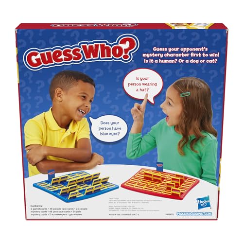 Hasbro Gaming Guess Who? Board Game, with People and Pets Cards, The Original Guessing Game for Kids, Ages 6 and Up, Easter Gifts for Boys and Girls ( Exclusive)