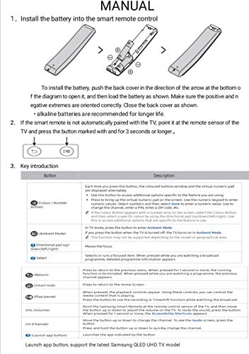 for Samsung TV Remote Replacement,Compatible with Samsung smart TV 2015-2024 Models, Quick Access to Netflix,  Video