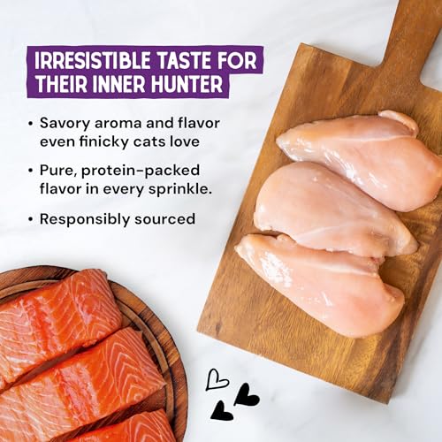 Stella & Chewy's Freeze-Dried Raw Cat & Kitten Food Topper - Magical Dinner Dust - Premium Wild-Caught Salmon & Cage-Free Chicken - Grain-Free, Protein-Rich - Perfect For Picky Eaters - 7 oz
