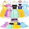 LIMIROLER Princess Dress Up Clothes for Little Girl Role Play Costume Gift Set Princess Dress Up Toys for Toddler Girls