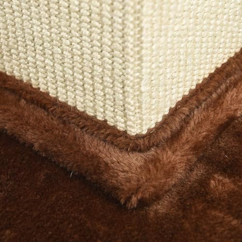 Basics Sturdy Cat Scratching Post for Indoor Cats & Kittens, Classic Single Post with Sisal Rope, Jute Fiber, Wood Base, Large (35.4"H), Brown