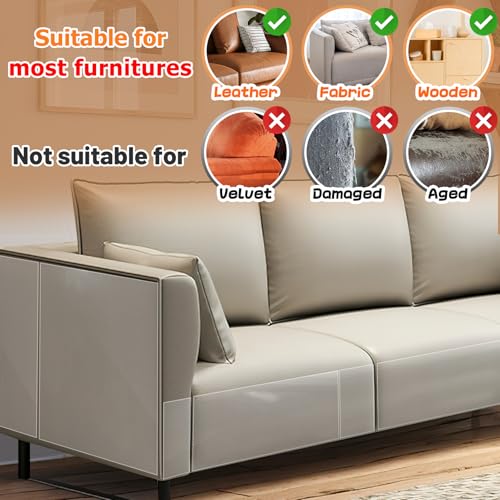 Acostop Cat Scratch Furniture Protector - Specially Designed for Leather Furniture, Easy to Remove Anti-Scratch Couch Protector from Cat, No Pins, 16 Pack