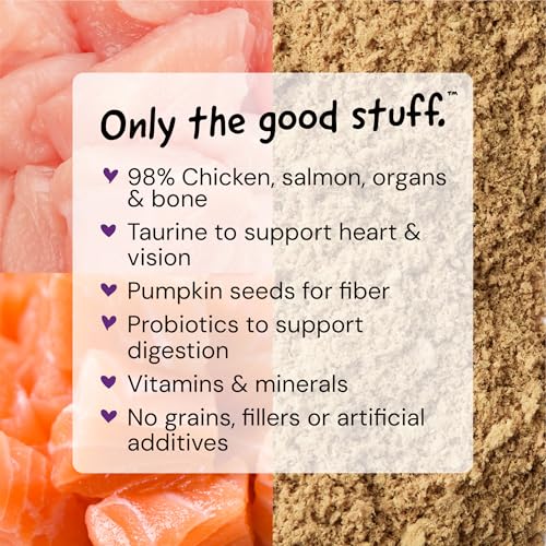 Stella & Chewy's Freeze-Dried Raw Cat & Kitten Food Topper - Magical Dinner Dust - Premium Wild-Caught Salmon & Cage-Free Chicken - Grain-Free, Protein-Rich - Perfect For Picky Eaters - 7 oz