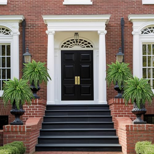 FOREST PRINCE 45" Fake Ferns, Realistic Large Artificial Bush Plants, 2 Artificial Boston Ferns with 59 Fronds for Outdoors Planter Indoor Home Garden Porch Decor