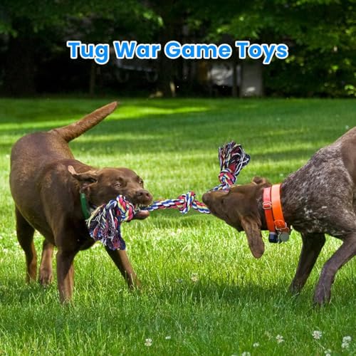 Feeko Heavy Duty Dog Rope Toys for Large Breed Aggressive Chewers, 2 Pack Indestructible Teeth Cleaning Tug of War Toy