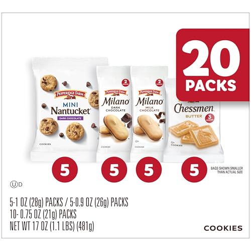 Pepperidge Farm Cookies Variety Pack, Snack Packs, 20 Pk