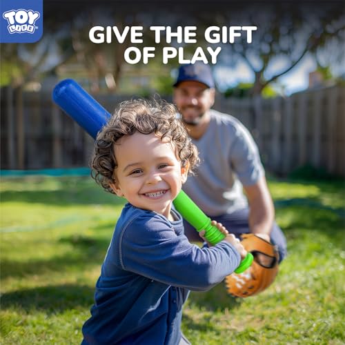 TOY Life Tball Set for Kids 3-5 & 5-8 - Toddler Baseball Tee and Bat Set with Glove & 6 Balls - Ideal Boy Toy Gift for Outdoor Play and Beginner Training