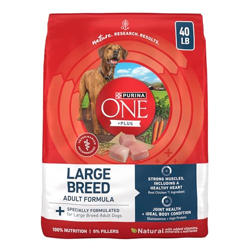 Purina ONE Plus Large Breed Adult Dog Food Dry Formula, Real Protein Rich Natural Chicken Flavor - 40 lb. Bag