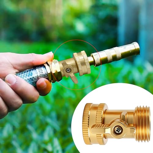 Xiny Tool Brass Garden Hose Shut Off Valve, 4 Pack Heavy Duty 3/4 Inch Solid Brass Garden Hose Shut Off Valve with 4 Extra Rubber Washers