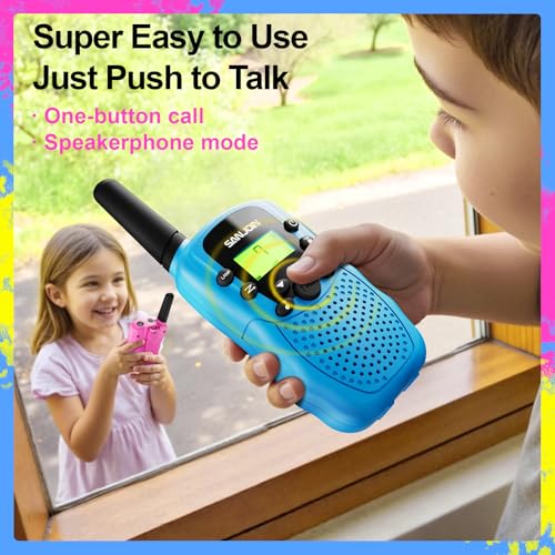 Walkie Talkies for Kids Games Outdoor Toys for 3-12 Year Old Boys Girls, 3 Miles Long Range Walkie Talkie to Camping Hiking, 4 Year Old Girl Birthday Gifts for 3 4 5 6 7 8 9 Year Old Boy Girl Gift