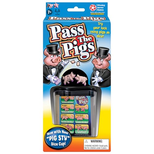Winning Moves Pass The Pigs Games USA, a Hilarious Pig Dice Game, Family Favorite for Over 40 Years, for 2 or More Players, Ages 7+ (1046)