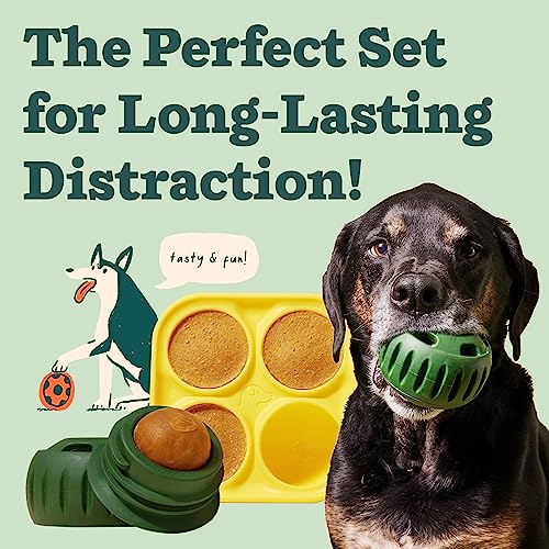 WOOF Pupsicle and Treat Tray - Long-Lasting Interactive Dog Ball Toy and Silicone Dog Treat Mold - Keep Your Pup Busy - Easy to Clean - Toys for Medium and Large Dogs 25-75 lbs