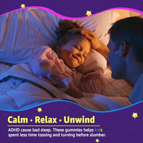 Kids Sleep Gummies - Magnesium Glycinate Gummies, Melatonin Free Sleep Aid | Magnesium, Calcium, D3, B6, L Theanine | Kid Melatonin Alternative for Restful Sleep (Pack of 1)