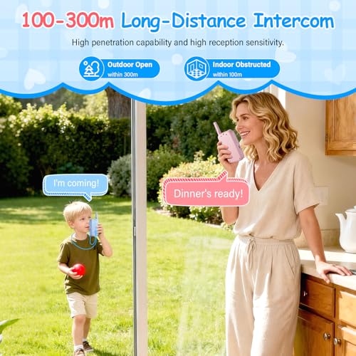 Video Walkie Talkies for Kids, 2 Pack Rechargeable Walkie Talkies with Screen and 4 Voice Changer, Christmas Birthday Gifts for Boys and Girls Ages 3-12, Indoor Outdoor Toys for Family Games, Camping