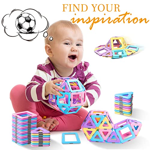 Tolnetr Magnetic Tiles Toys for 3 4 5 6 7 8+ Year Old Boys Girls Upgrade Macaron Castle Blocks Building Set for Toddlers STEM Creativity/Educational Toys for Kids Age 3-6 Christmas Birthday Gifts