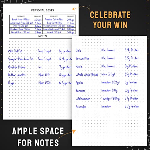 Nextnoid Hardcover Fitness Journal Workout Planner for Men & Women - A5(5.7" x 8.3") Sturdy Workout Log Book to Track Gym & Home Workouts