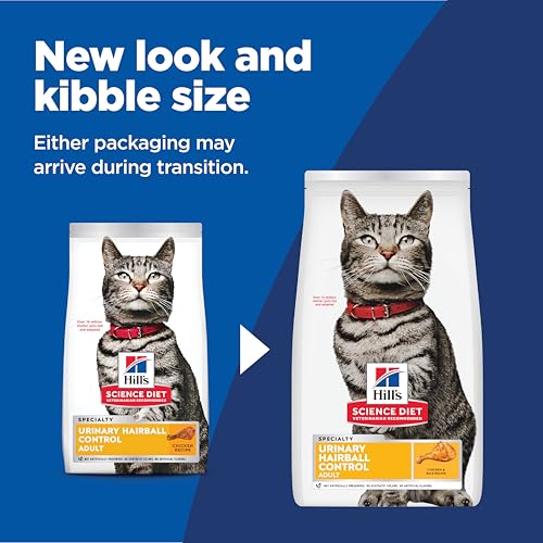 Hill's Science Diet Adult Urinary & Hairball Control Dry Cat Food, Chicken, 7 lb. Bag (Updated Formula)