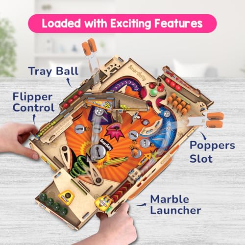 Smartivity DIY Pinball Machine for Kids 8-14 Years Old | Global Award Winning Arcade Game | Build Your Own Pinball I Birthday Gift for Smart Kids | STEM Toy for Boys & Girls