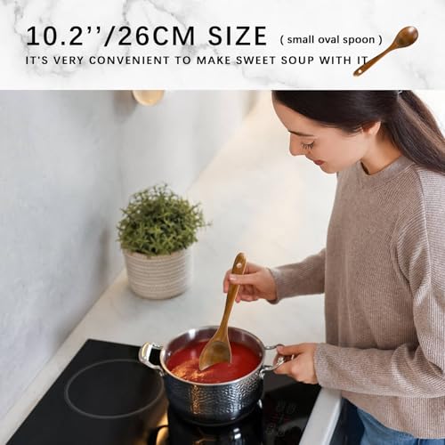 Wooden Spoons for Cooking, Nonstick Cooking Utensil Set with 10 Piece Acacia Wooden Spatulas and Spoons for Cooking, Terrific for Everyday Kitchen Tasks