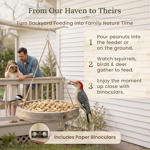 Forest Haven Premium Raw Peanuts for Squirrels – 10LB Bulk Squirrel Food – Unsalted Peanuts in Shell for Birds, Deer & Wildlife – Bonus Binoculars Included - USA Grown