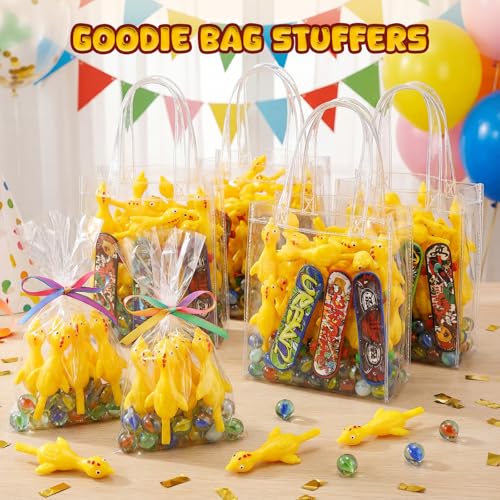 POPLAY 42PCS Flying Chicken Slingshot, Party Favors Treasure Box Toys for Kids, Flicking Rubber Chickens Finger Toys for Birthday Party Activity Gift, Classroom Prizes, Goodie Bag Stuffer